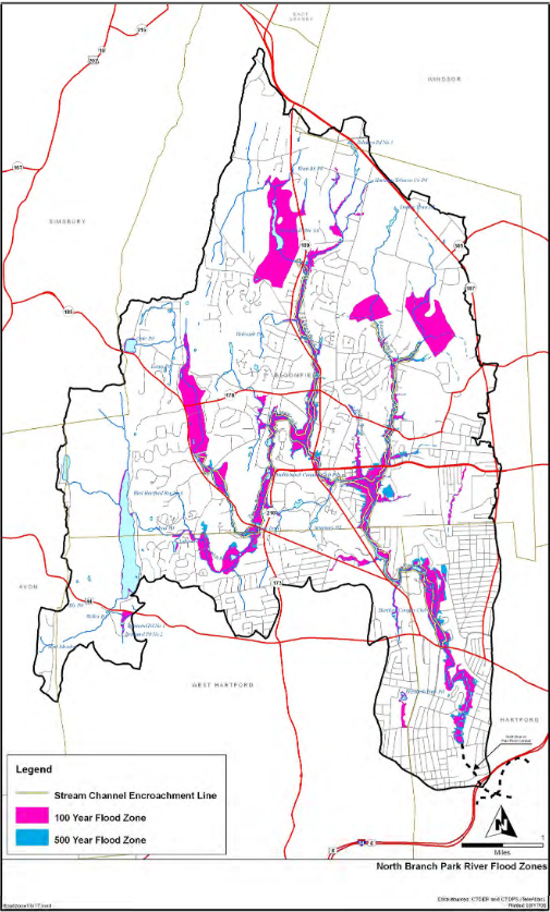 Stream Channel Encroachment Lines and Floodzones, Park River North Branch